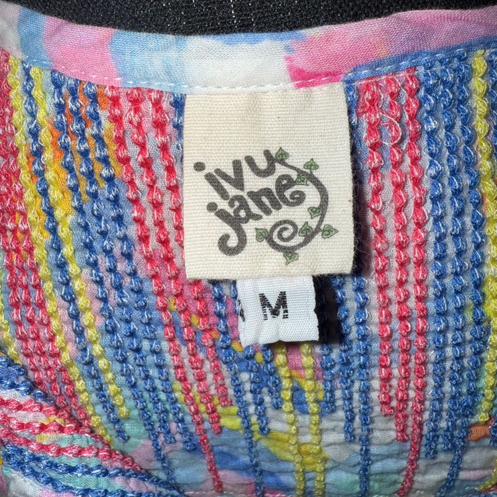 Ivy Jane 100%‎ Cotton Multi- Colored zigzag tiered tank top- Size Medium - Picture 8 of 9